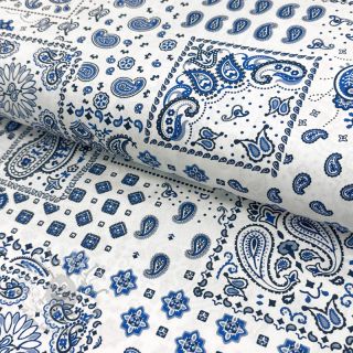 Bombažna tkanina Kansas blanc blue