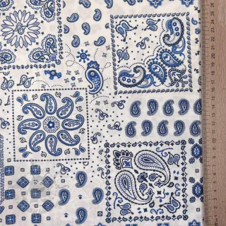 Bombažna tkanina Kansas blanc blue