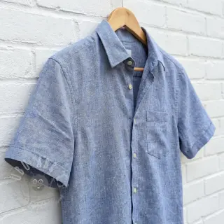 Bombažna tkanina z lanom LUREX blue