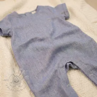 Bombažna tkanina z lanom LUREX blue