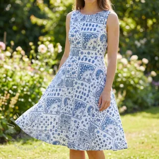 Bombažna tkanina Kansas blanc blue
