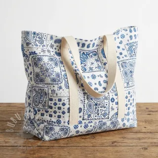 Bombažna tkanina Kansas blanc blue