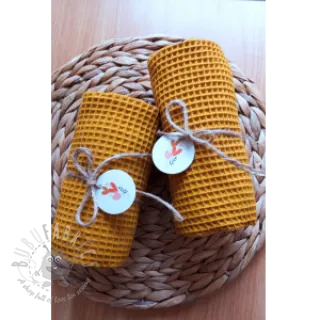 Bombažni vafel tkanja ochre