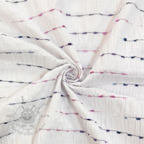 Bombažna tkanina DOBBY CRINKLE Stripe white