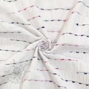 Bombažna tkanina DOBBY CRINKLE Stripe white