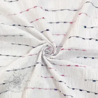 Bombažna tkanina DOBBY CRINKLE Stripe white