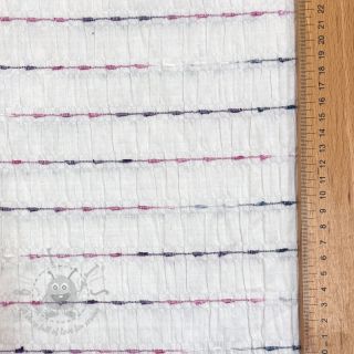 Bombažna tkanina DOBBY CRINKLE Stripe white