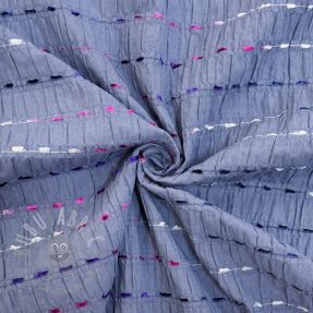 Bombažna tkanina DOBBY CRINKLE Stripe jeans