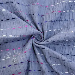 Bombažna tkanina DOBBY CRINKLE Stripe jeans