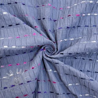 Bombažna tkanina DOBBY CRINKLE Stripe jeans