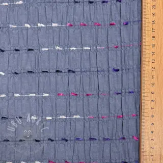 Bombažna tkanina DOBBY CRINKLE Stripe jeans