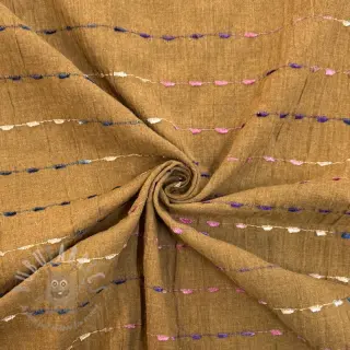 Bombažna tkanina DOBBY CRINKLE Stripe camel
