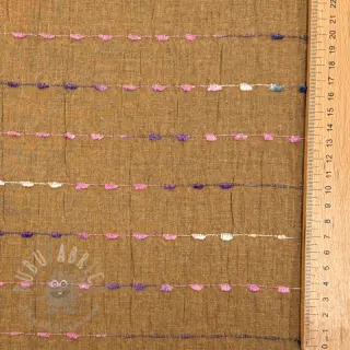 Bombažna tkanina DOBBY CRINKLE Stripe camel