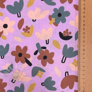 Bombažna tkanina Flowers lavender by JENNIFER BOURON ORGANIC