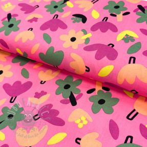 Bombažna tkanina Flowers pink by JENNIFER BOURON ORGANIC