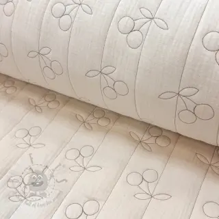 Dvoslojna gaza/muslin STEPPED Cherries natural