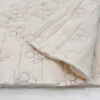 Dvoslojna gaza/muslin STEPPED Cherries natural