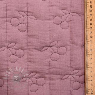 Dvoslojna gaza/muslin STEPPED Cherries mauve
