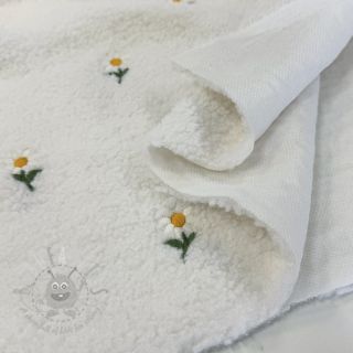 Plaščevina TEDDY EMBROIDERY Flowers off white