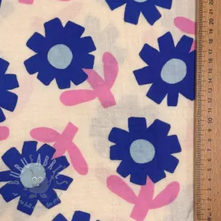 Dvoslojna gaza/muslin Flowers blue by JENNIFER BOURON ORGANIC