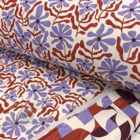 Dvoslojna gaza/muslin STEPPED Flowers natural