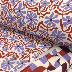Dvoslojna gaza/muslin STEPPED Flowers natural
