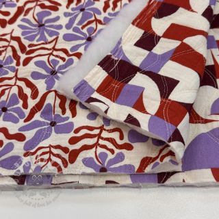 Dvoslojna gaza/muslin STEPPED Flowers natural