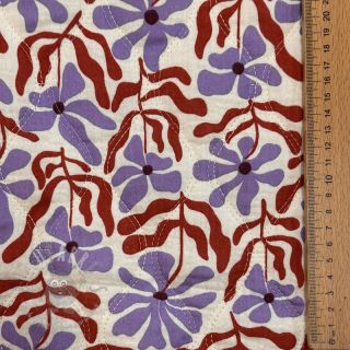 Dvoslojna gaza/muslin STEPPED Flowers natural