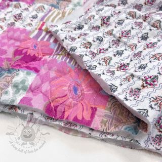 Dvoslojna gaza/muslin STEPPED Flowers light pink digital print