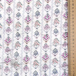 Dvoslojna gaza/muslin STEPPED Flowers light pink digital print
