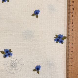 Dvoslojna gaza/muslin EMBROIDERY STRIPED Fruit natural