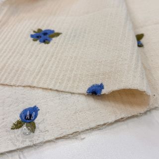 Dvoslojna gaza/muslin EMBROIDERY STRIPED Fruit natural