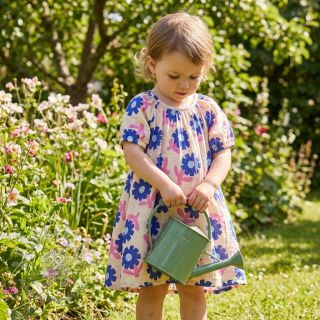 Dvoslojna gaza/muslin Flowers blue by JENNIFER BOURON ORGANIC