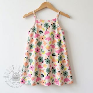 Bombažna tkanina Flowers natural/green by JENNIFER BOURON ORGANIC