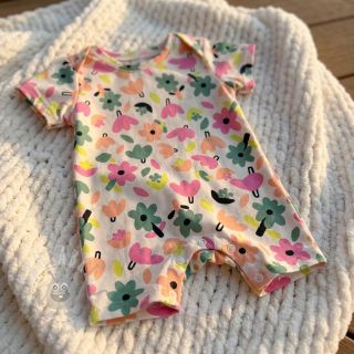 Bombažna tkanina Flowers natural/green by JENNIFER BOURON ORGANIC