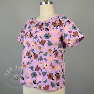 Bombažna tkanina Flowers lavender by JENNIFER BOURON ORGANIC