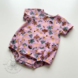 Bombažna tkanina Flowers lavender by JENNIFER BOURON ORGANIC