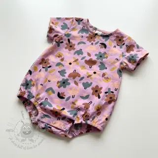 Bombažna tkanina Flowers lavender by JENNIFER BOURON ORGANIC