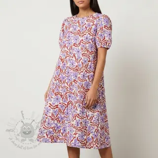 Dvoslojna gaza/muslin STEPPED Flowers natural