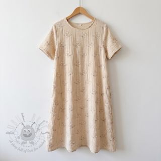 Dvoslojna gaza/muslin STEPPED Cherries natural