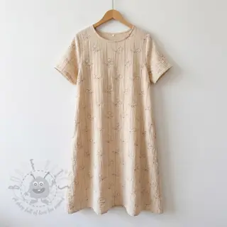 Dvoslojna gaza/muslin STEPPED Cherries natural