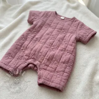 Dvoslojna gaza/muslin STEPPED Cherries mauve