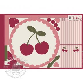 Bombažna tkanina Cherries playmat PANEL digital print