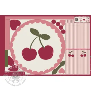 Bombažna tkanina Cherries playmat PANEL digital print