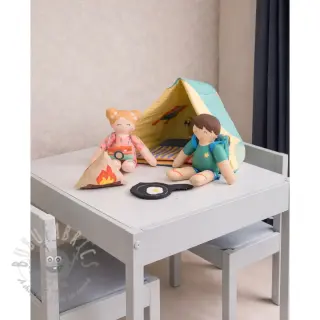 Bombažna tkanina Lets go camping PANEL digital print