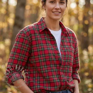 Bombažna tkanina LIGHT FLANNEL Check design G