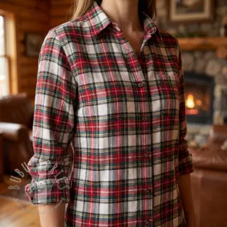 Bombažna tkanina LIGHT FLANNEL Check design D