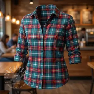 Bombažna tkanina LIGHT FLANNEL Check design E