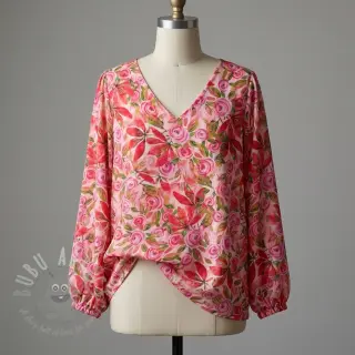 Viskoza RAYON POPLIN Printed Rosie design A