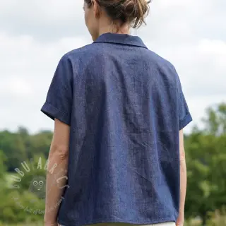 Bombažna tkanina JEANS Chambre dark blue
